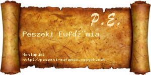 Peszeki Eufémia névjegykártya